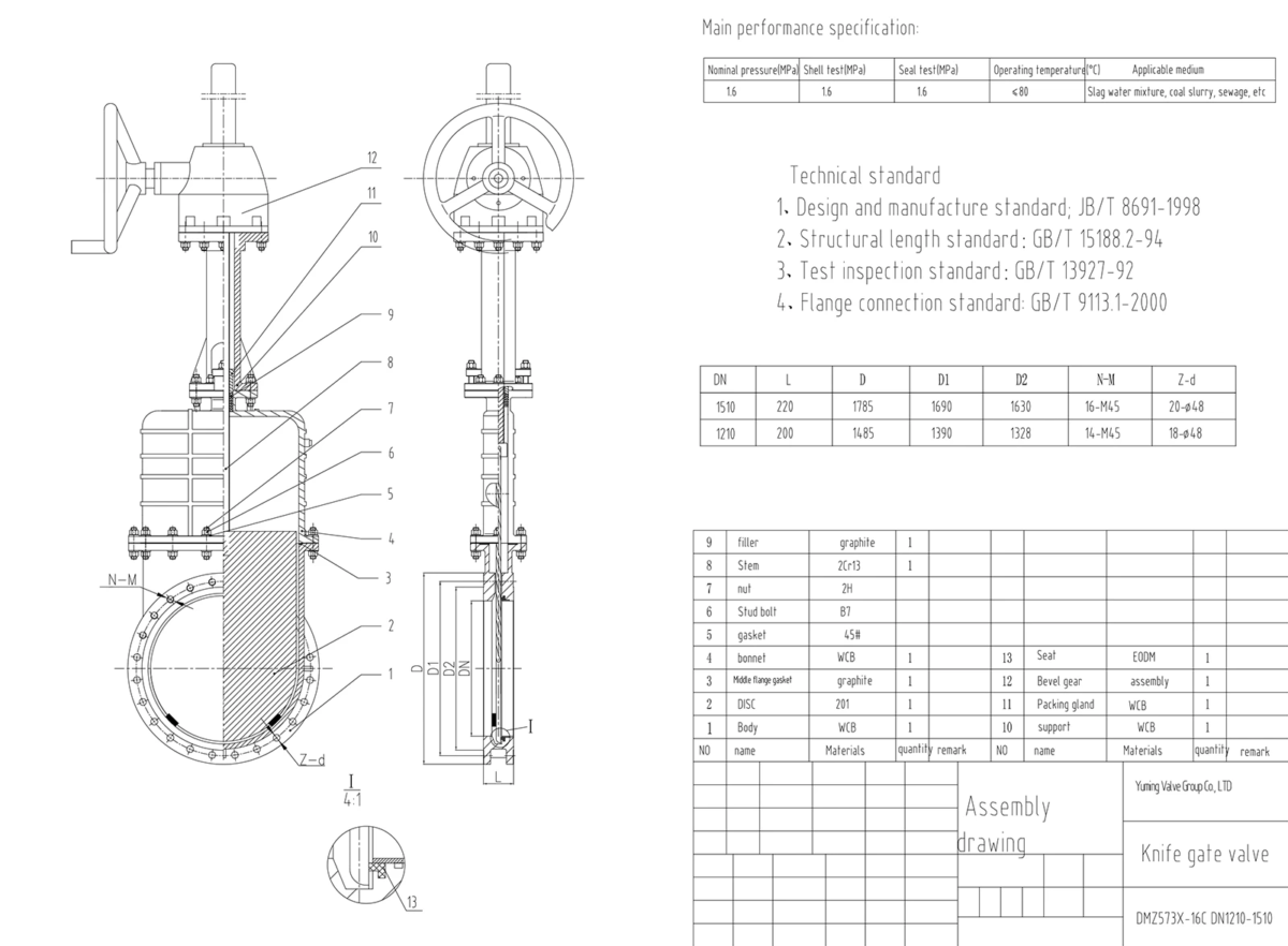 Knife Gate Valve Specifications